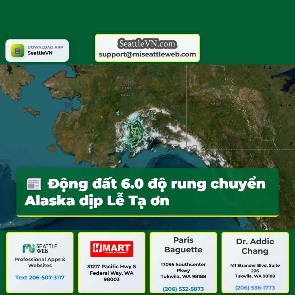 Động đất 6.0 độ rung chuyển Alaska dịp Lễ Tạ ơn
