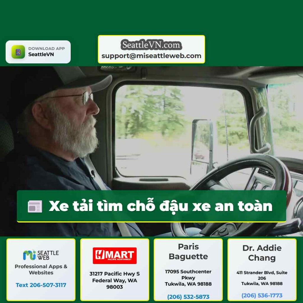 Xe tải tìm chỗ đậu xe an toàn