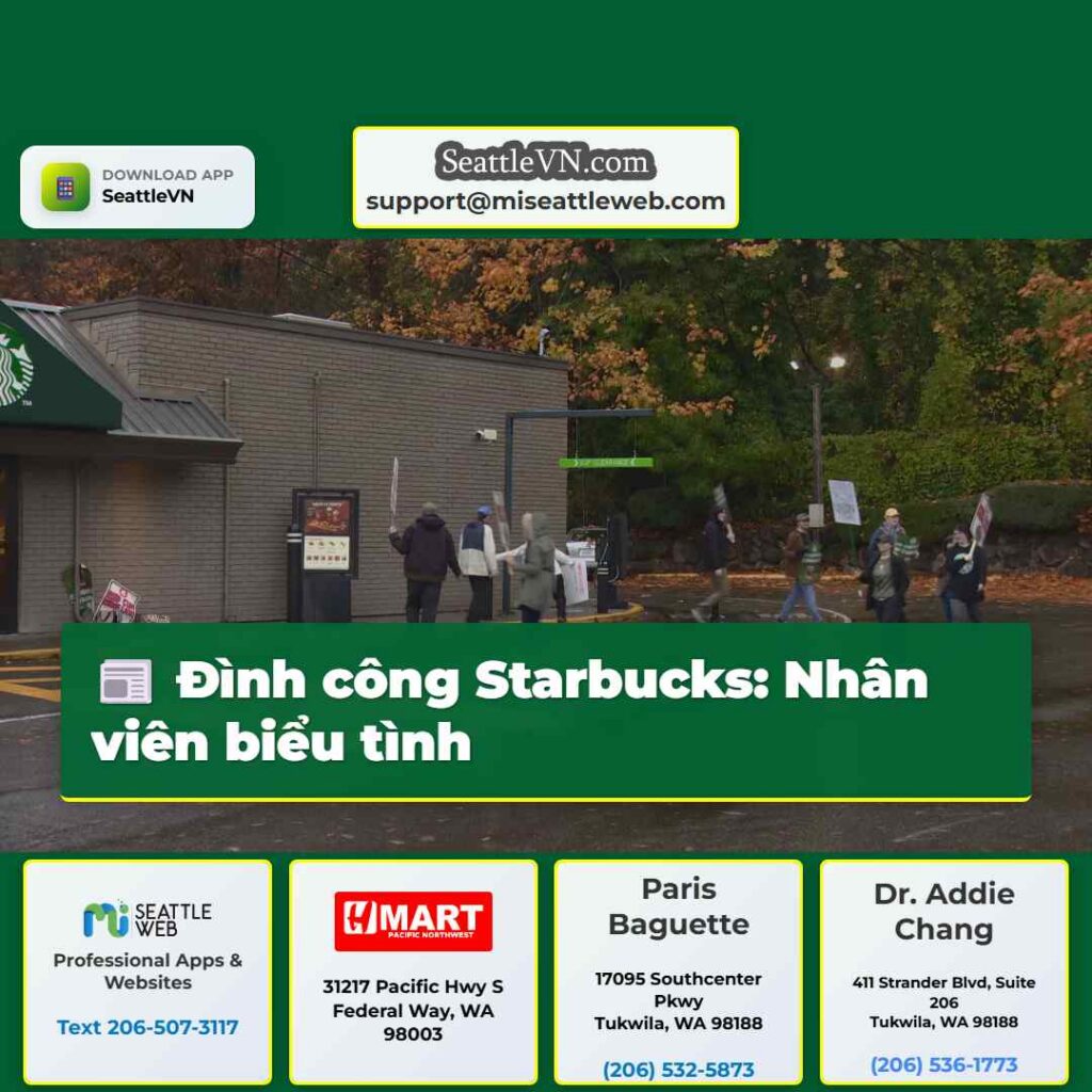 Đình công Starbucks: Nhân viên biểu tình