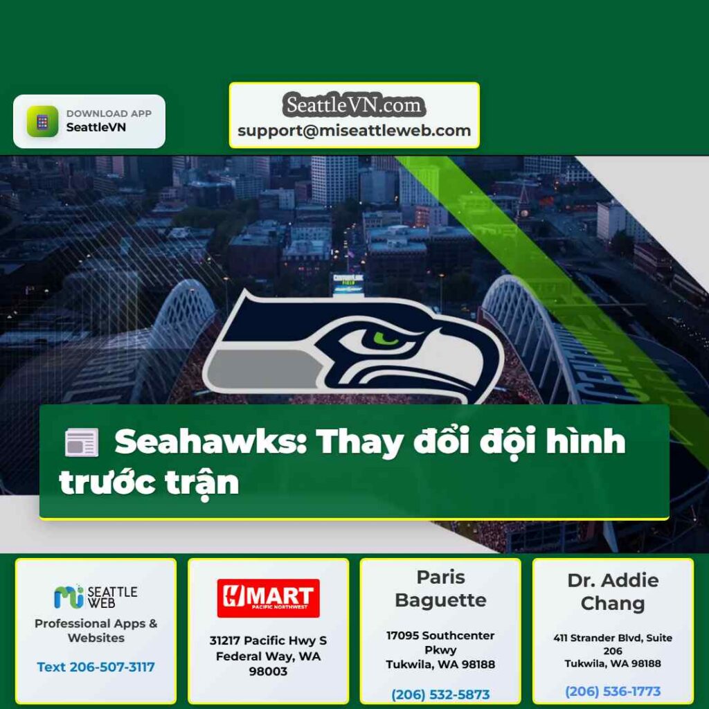 Seahawks: Thay đổi đội hình trước trận