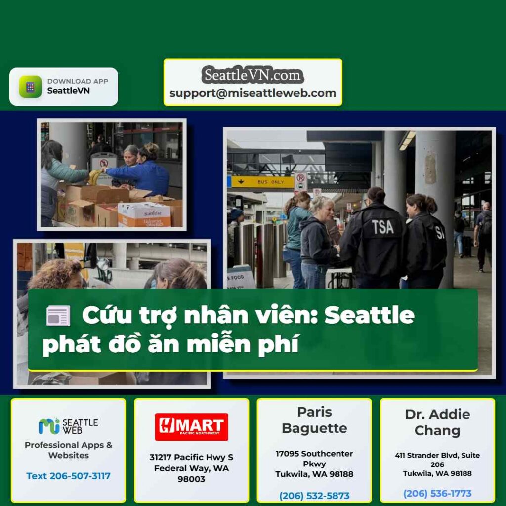Cứu trợ nhân viên: Seattle phát đồ ăn miễn phí