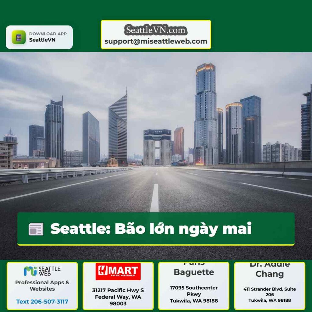 Seattle: Bão lớn ngày mai