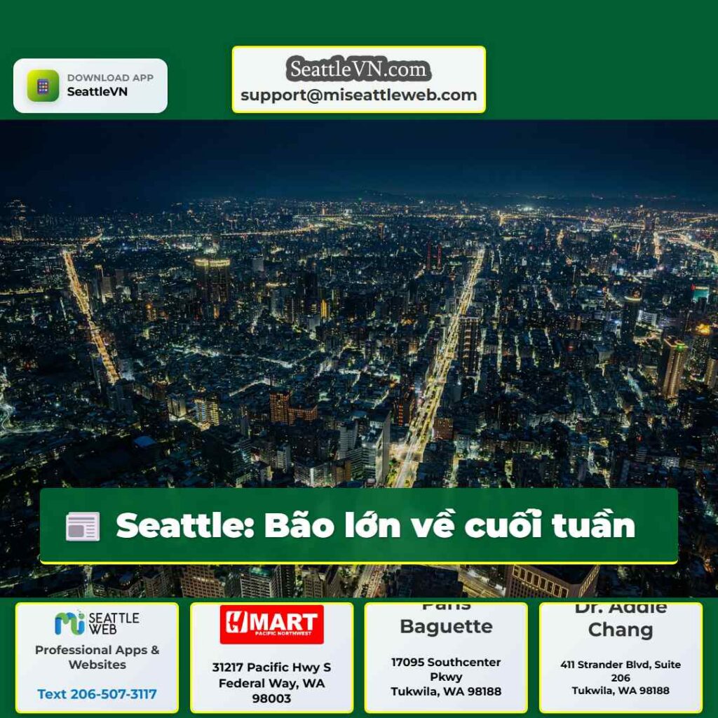 Seattle: Bão lớn về cuối tuần