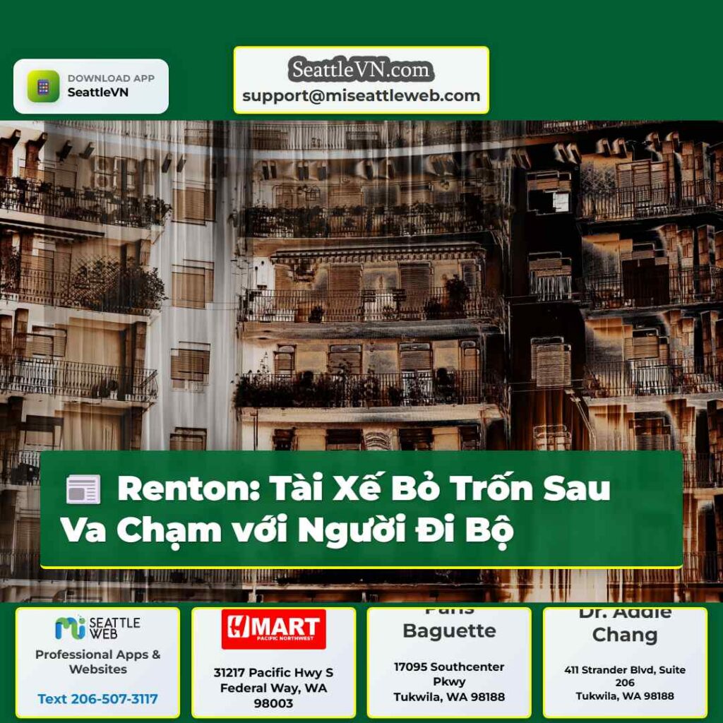 Renton: Tài Xế Bỏ Trốn Sau Va Chạm với Người Đi Bộ
