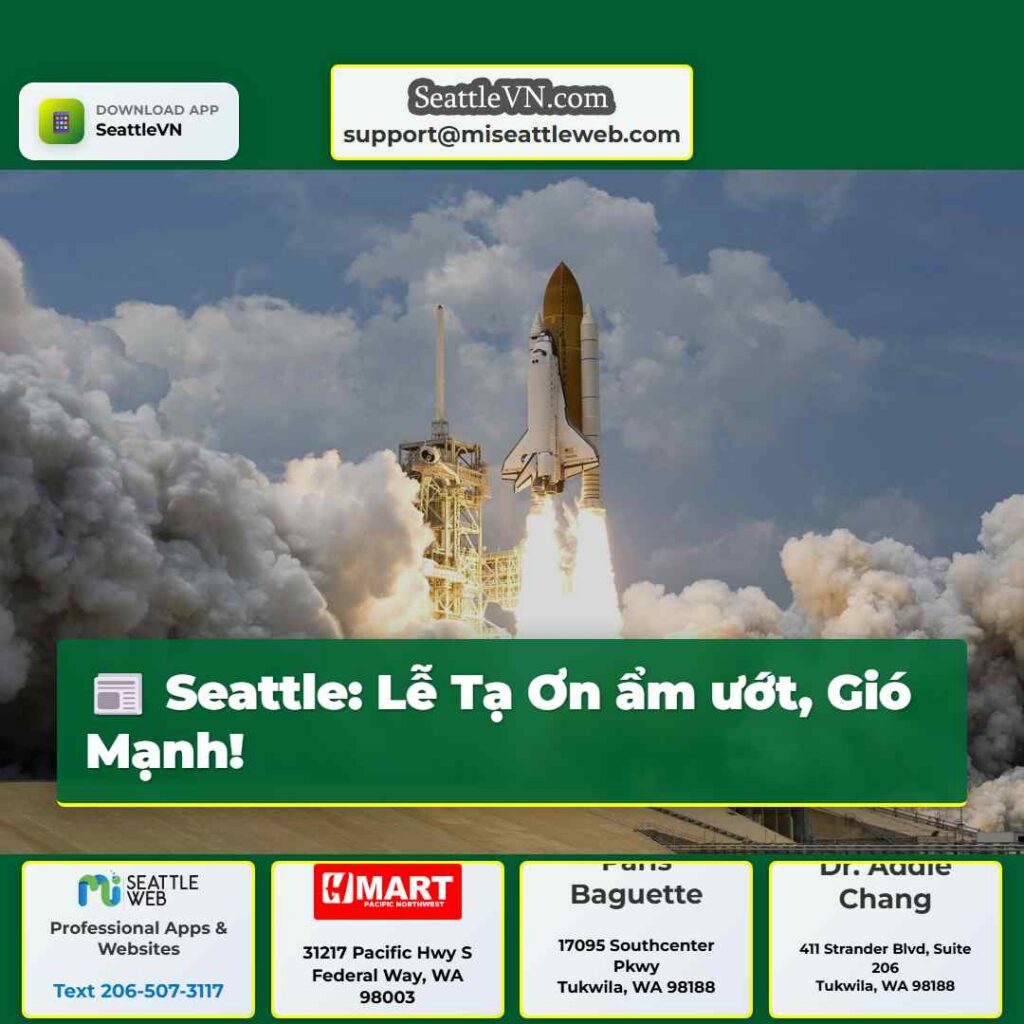 Seattle: Lễ Tạ Ơn ẩm ướt, Gió Mạnh!