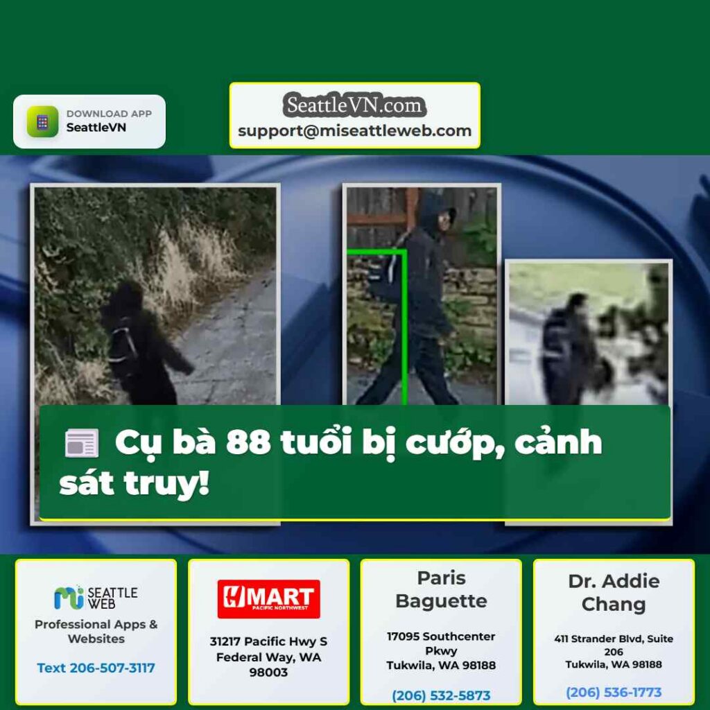 Cụ bà 88 tuổi bị cướp, cảnh sát truy!