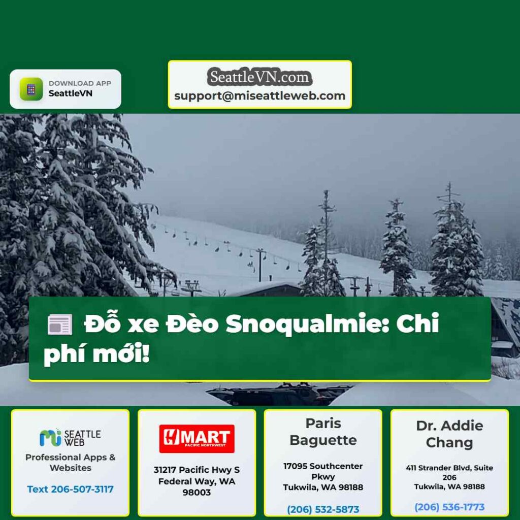 Đỗ xe Đèo Snoqualmie: Chi phí mới!