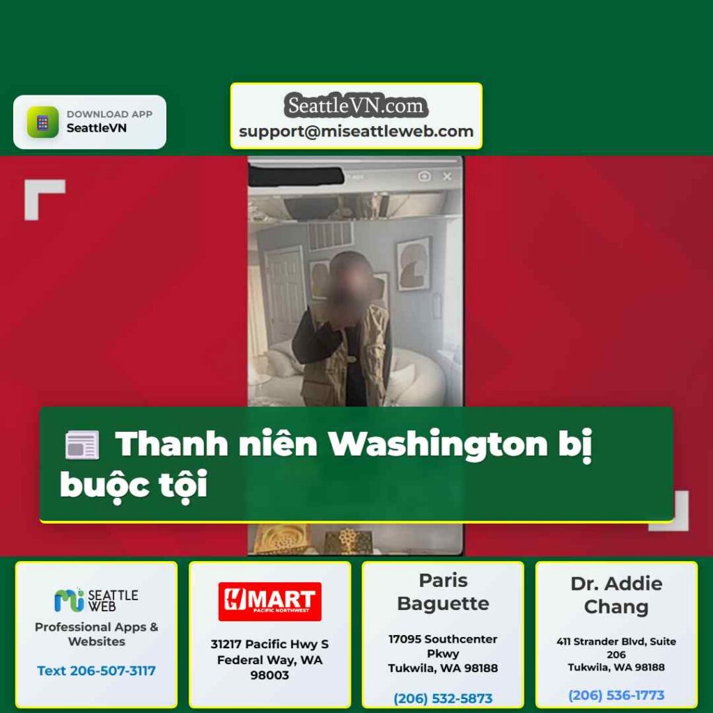 Thanh niên Washington bị buộc tội