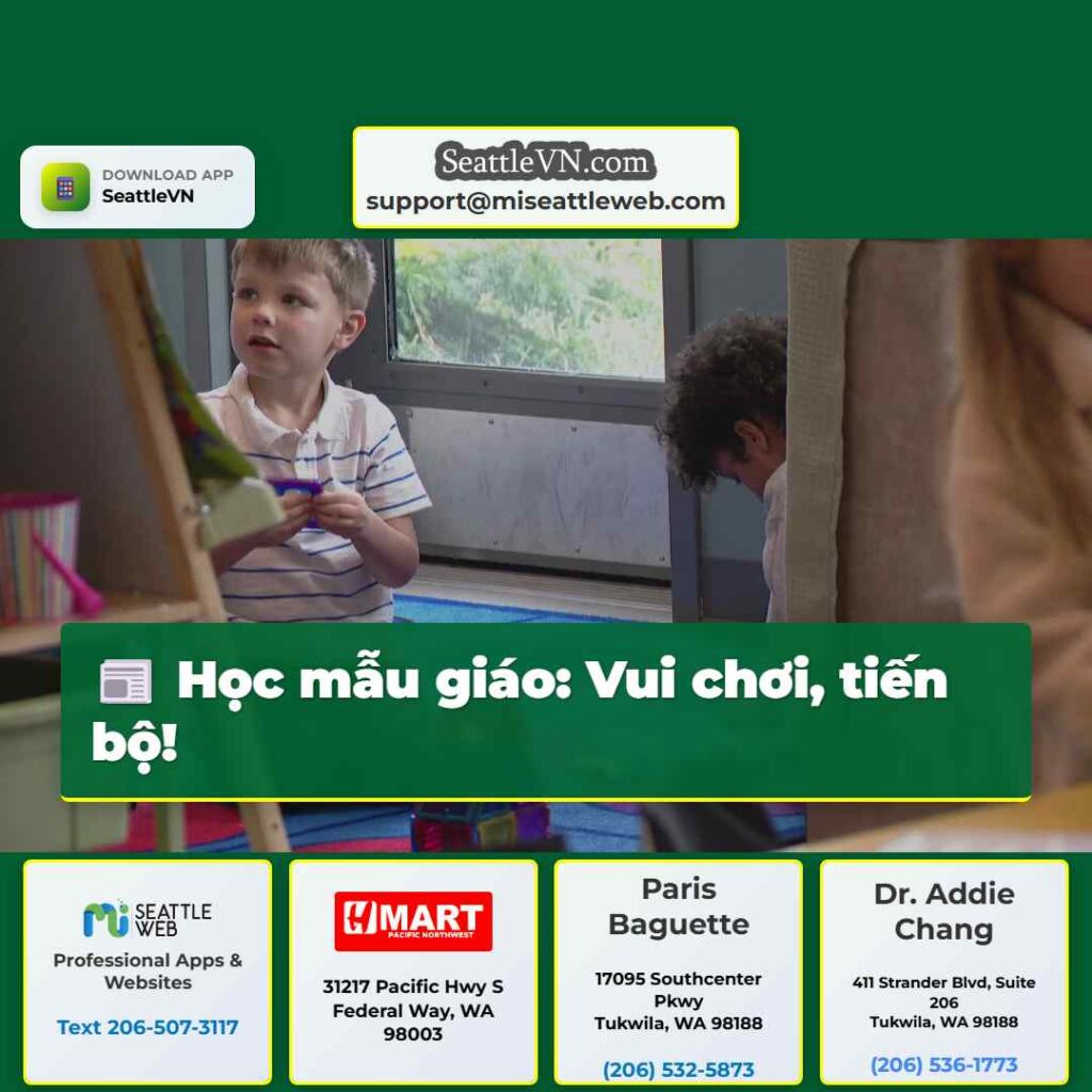 Học mẫu giáo: Vui chơi, tiến bộ!