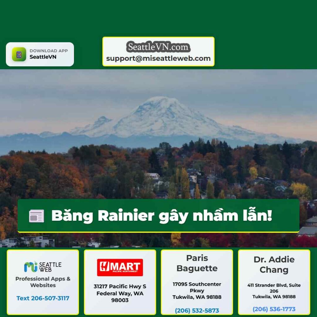 Băng Rainier gây nhầm lẫn!