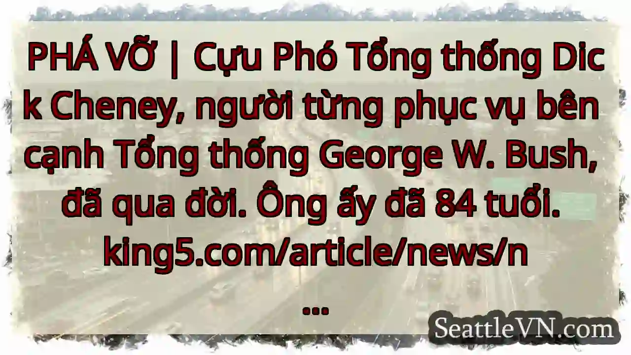 PHÁ VỠ | Cựu Phó Tổng thống Dick Cheney, người