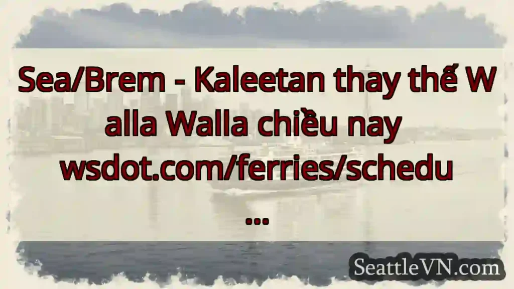 Sea/Brem - Kaleetan thay thế Walla Walla chiều nay