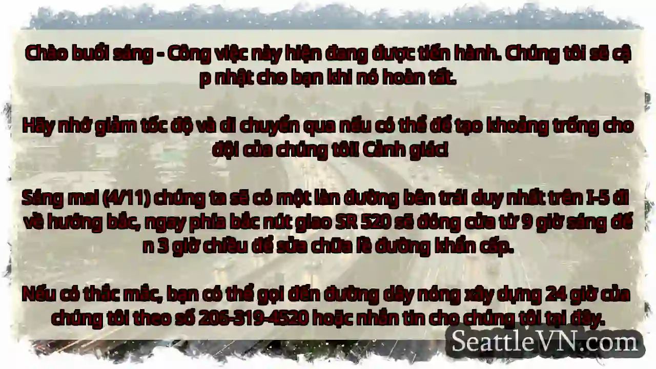 Chào buổi sáng - Công việc này hiện đang được