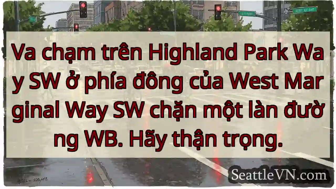 Va chạm trên Highland Park Way SW ở phía đông của