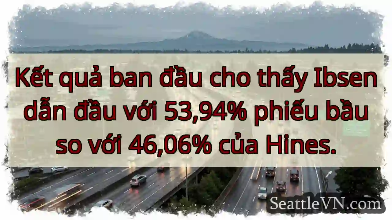 Kết quả ban đầu cho thấy Ibsen dẫn đầu với 53,94%