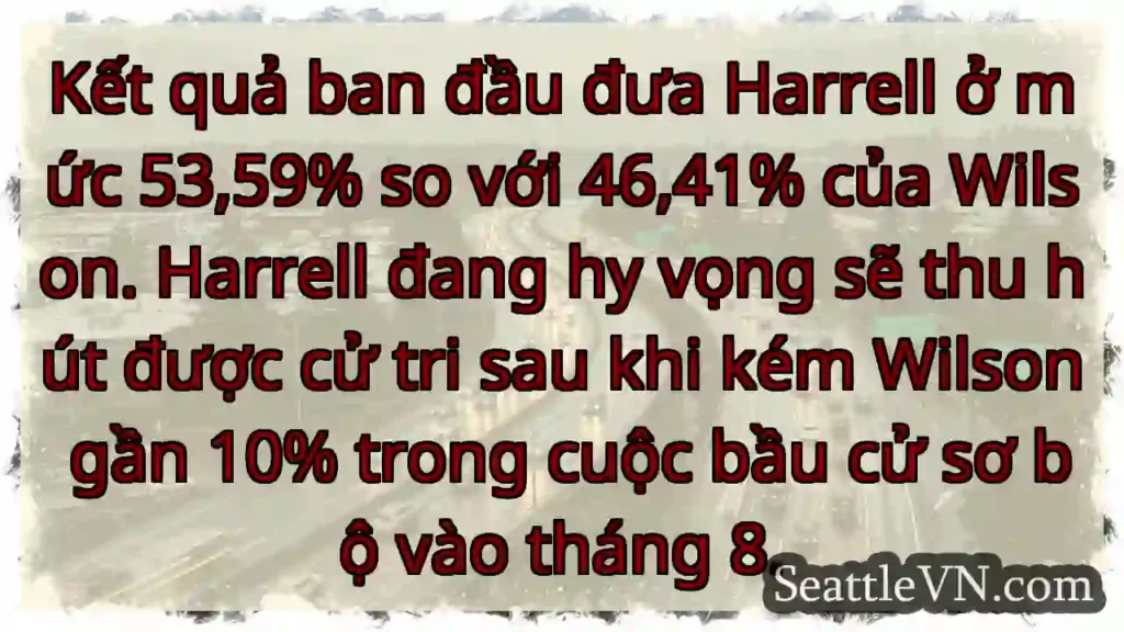 Kết quả ban đầu đưa Harrell ở mức 53,59% so với