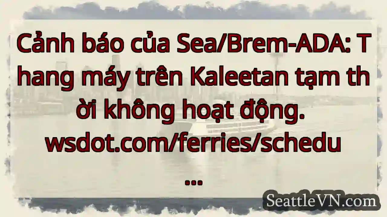 Cảnh báo của Sea/Brem-ADA: Thang máy trên