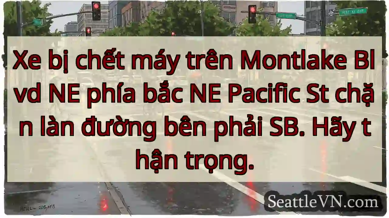 Xe bị chết máy trên Montlake Blvd NE phía bắc NE