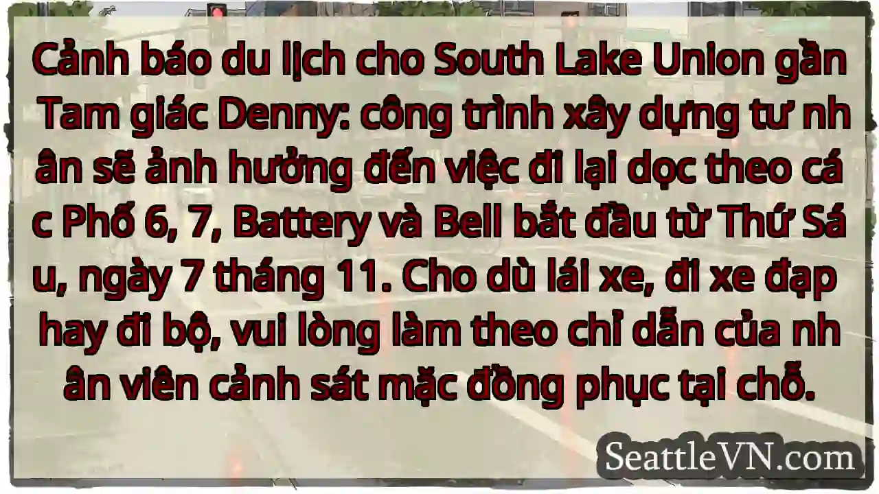 Cảnh báo du lịch cho South Lake Union gần Tam