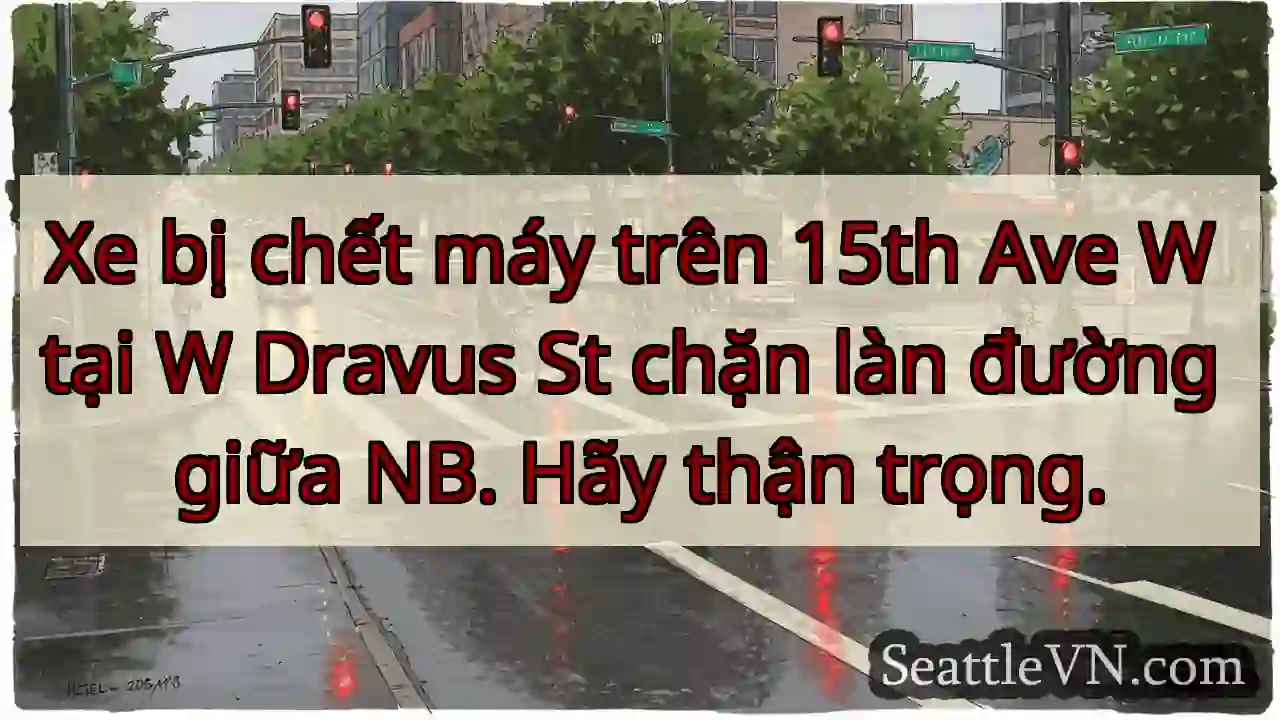 Xe bị chết máy trên 15th Ave W tại W Dravus St