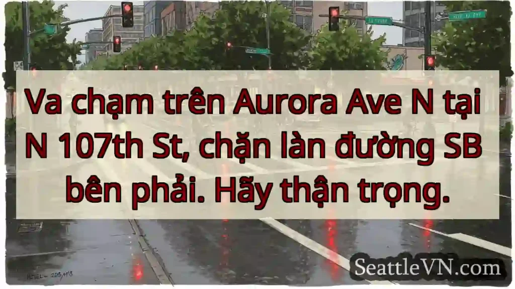 Va chạm trên Aurora Ave N tại N 107th St, chặn