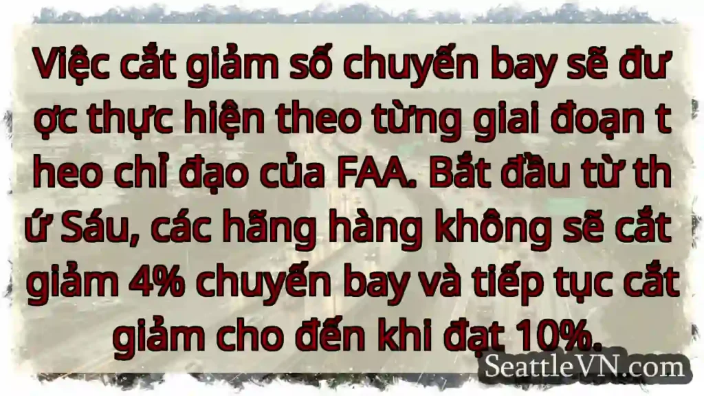 Việc cắt giảm số chuyến bay sẽ được thực hiện