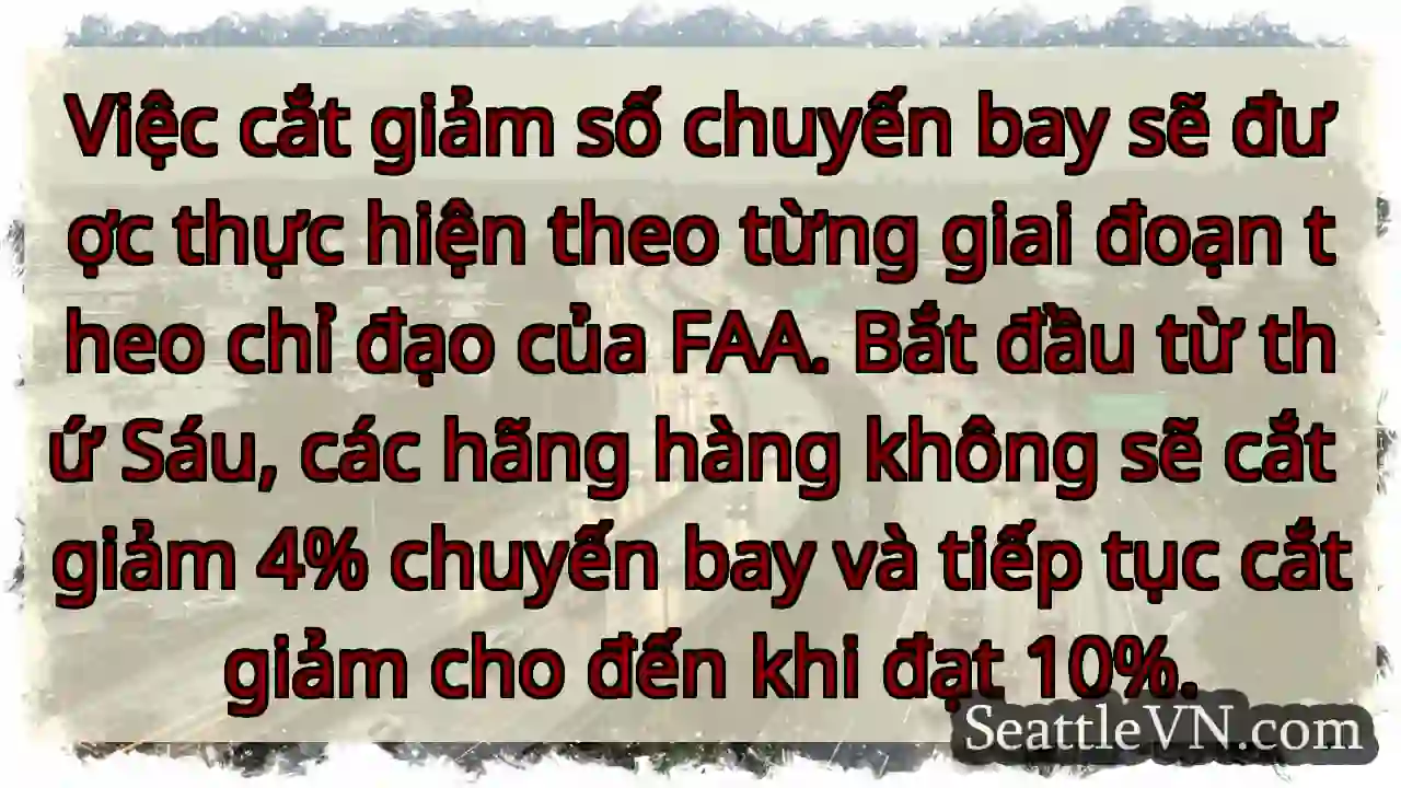 Việc cắt giảm số chuyến bay sẽ được thực hiện