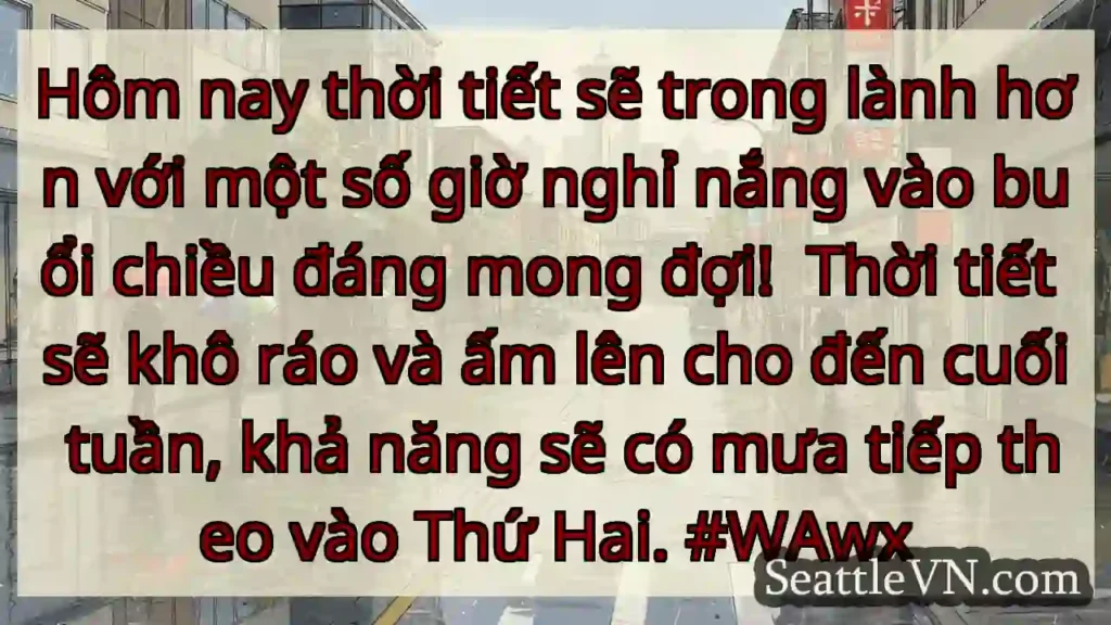 Hôm nay thời tiết sẽ trong lành hơn với một số