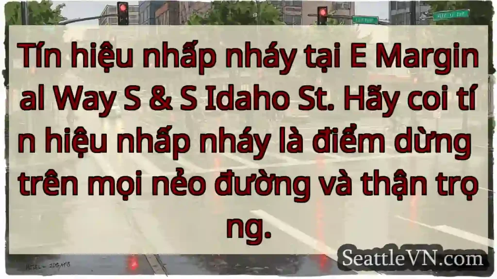 Tín hiệu nhấp nháy tại E Marginal Way S & S Idaho