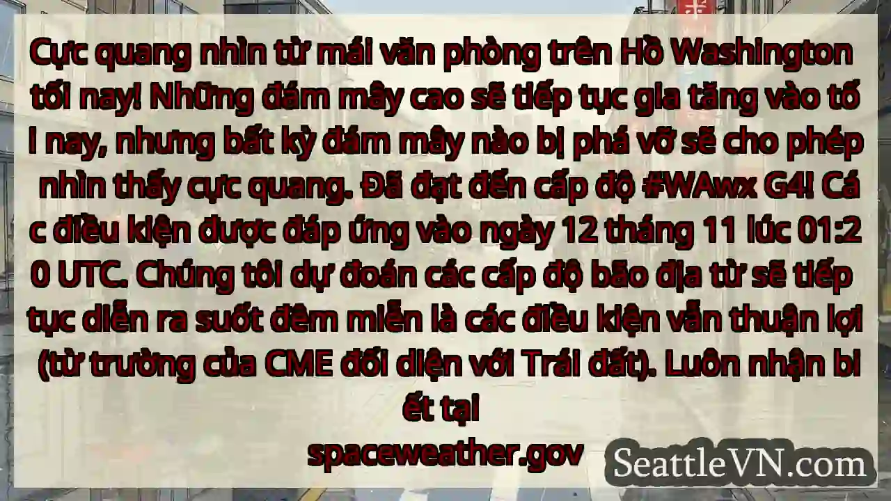 Cực quang nhìn từ mái văn phòng trên Hồ