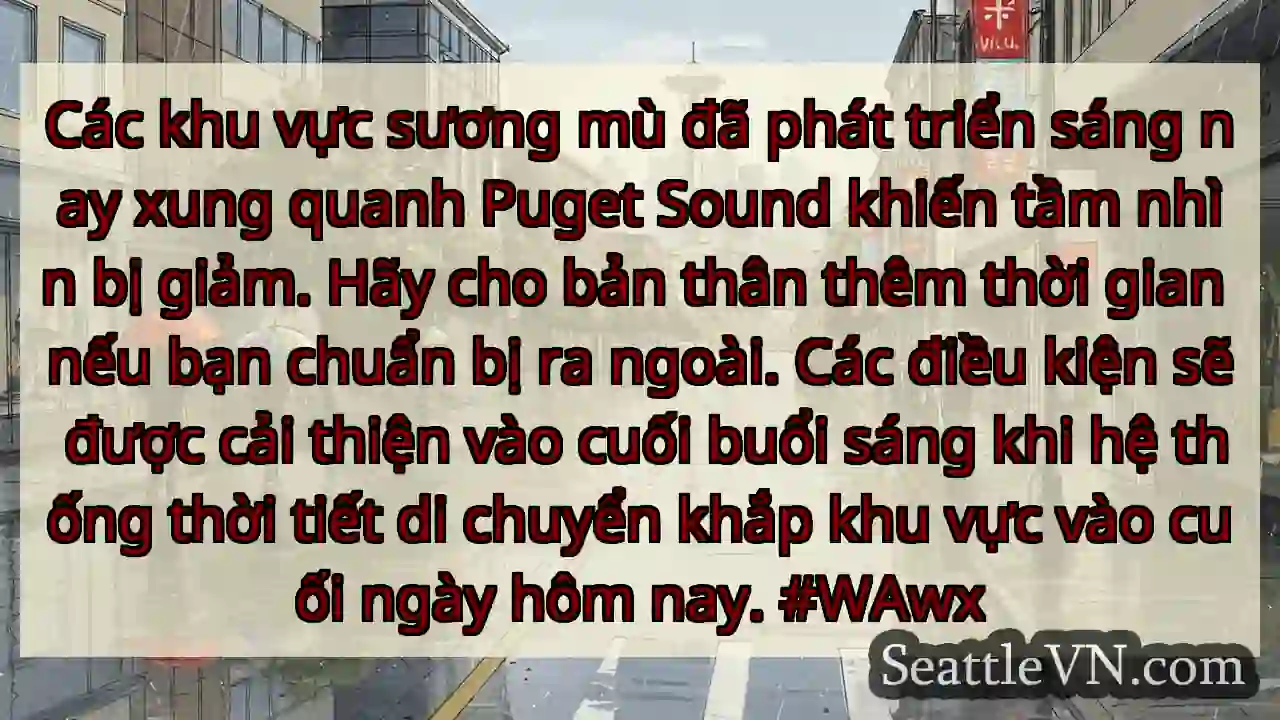 Các khu vực sương mù đã phát triển sáng nay xung