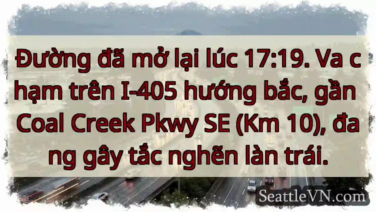 Tắc đường I-405! Làn trái bị ảnh hưởng.