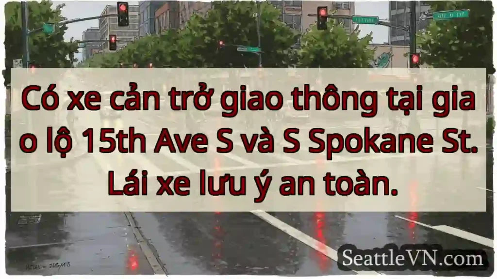 Chặn đường! 15th & Spokane. Cẩn thận!