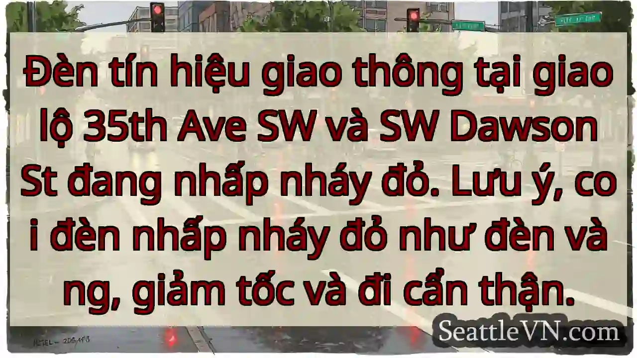 Đèn đỏ nháy! Giảm tốc, cẩn thận!