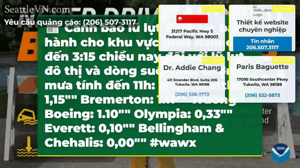 Cảnh báo lũ lụt đã được ban hành cho khu vực phía