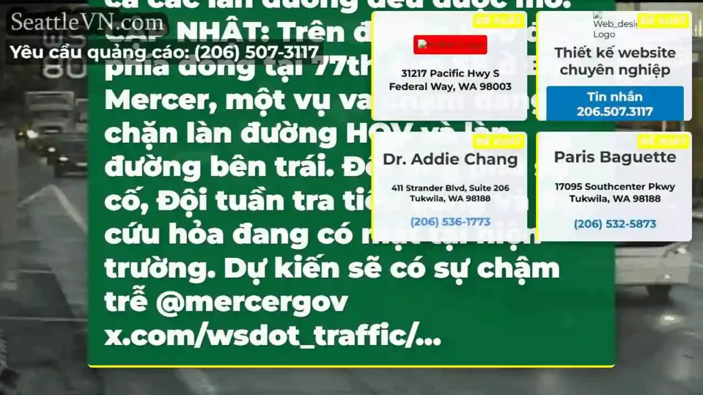 RÕ RÀNG: Vụ va chạm trên I-90 theo hướng đông ở