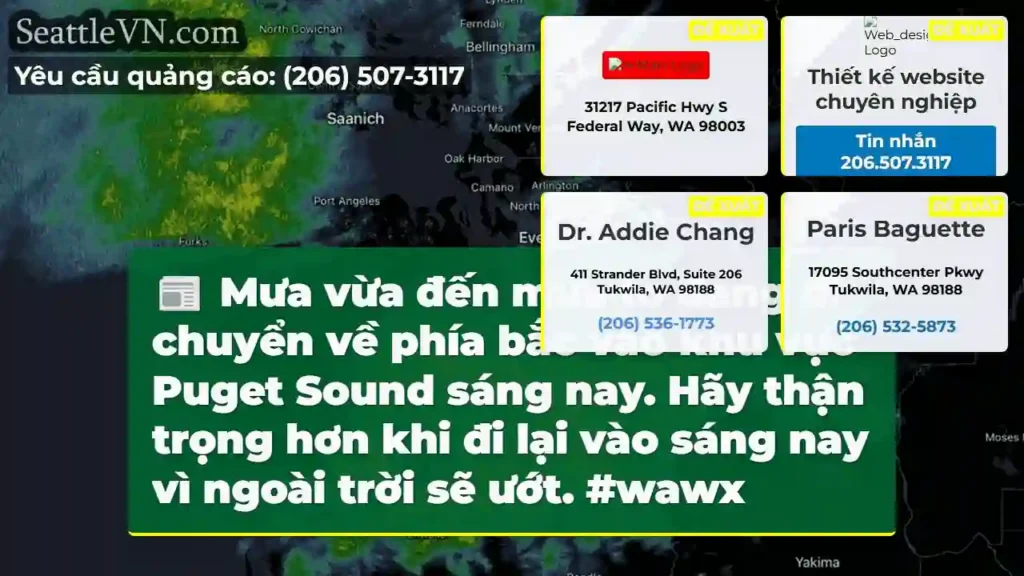 Mưa vừa đến mưa to đang di chuyển về phía bắc vào