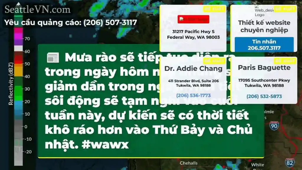 Mưa rào sẽ tiếp tục diễn ra trong ngày hôm nay