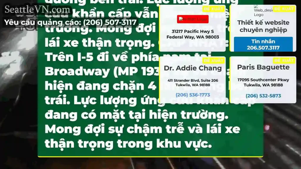 CẬP NHẬT 2: Trên I-5 đi về phía nam tại Broadway