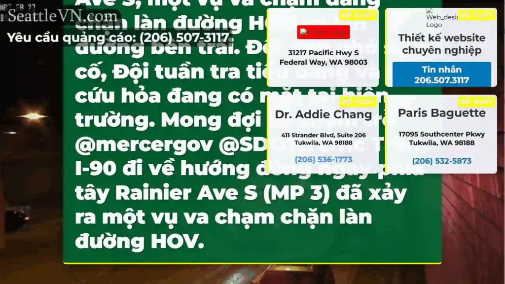 CẬP NHẬT: Trên I-90 đi về phía đông, ngay phía