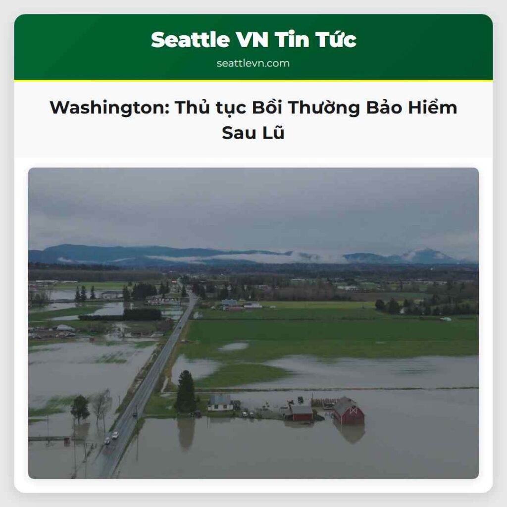 Washington: Thủ tục Bồi Thường Bảo Hiểm Sau Lũ
