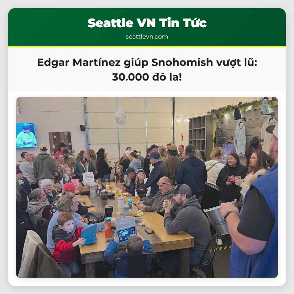 Edgar Martínez giúp Snohomish vượt lũ: 30.000 đô