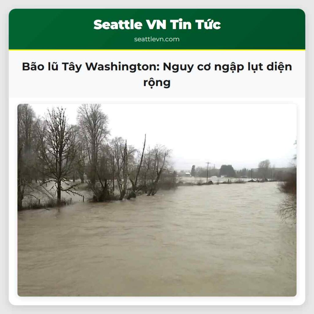 Bão lũ Tây Washington: Nguy cơ ngập lụt diện rộng