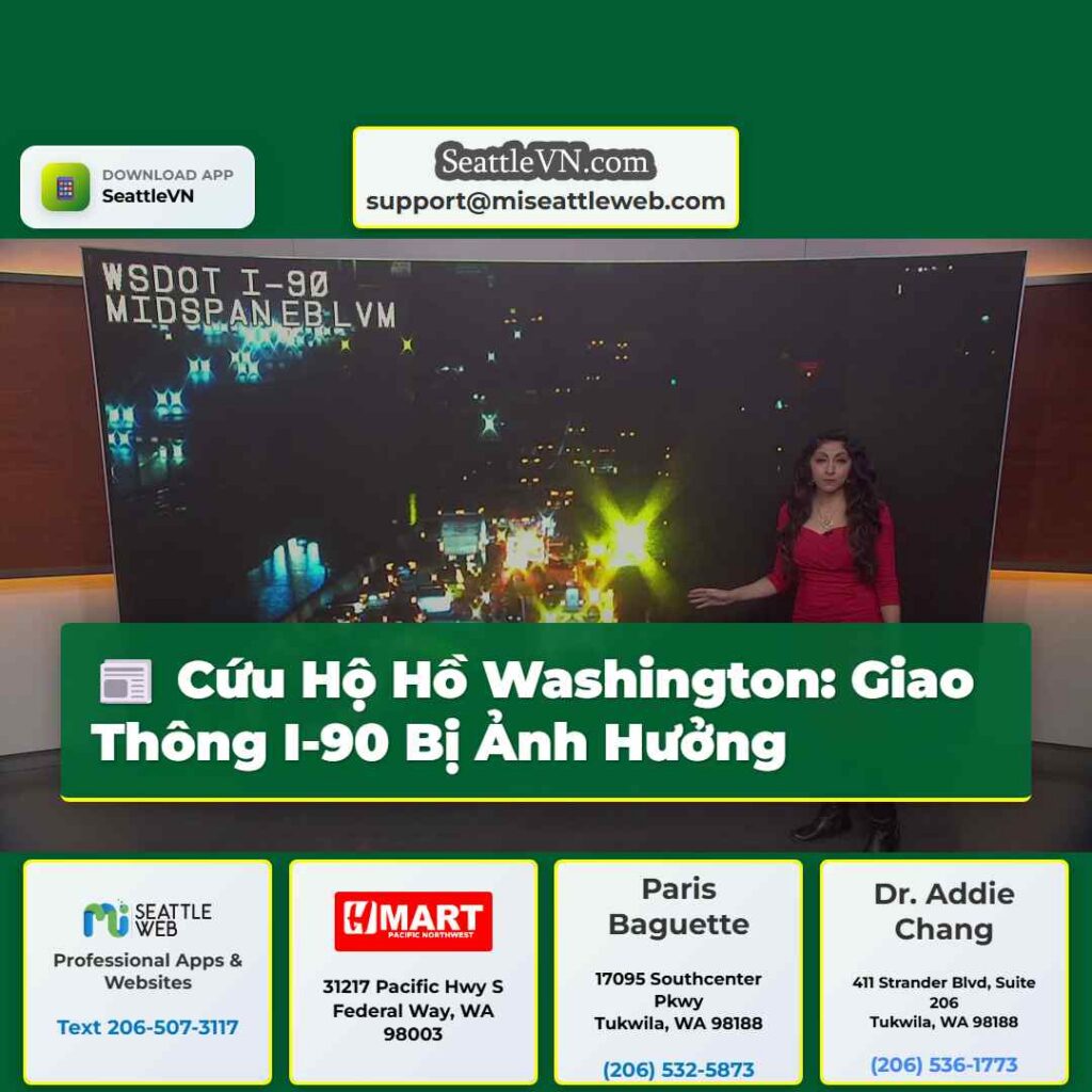 Cứu Hộ Hồ Washington: Giao Thông I-90 Bị Ảnh Hưởng