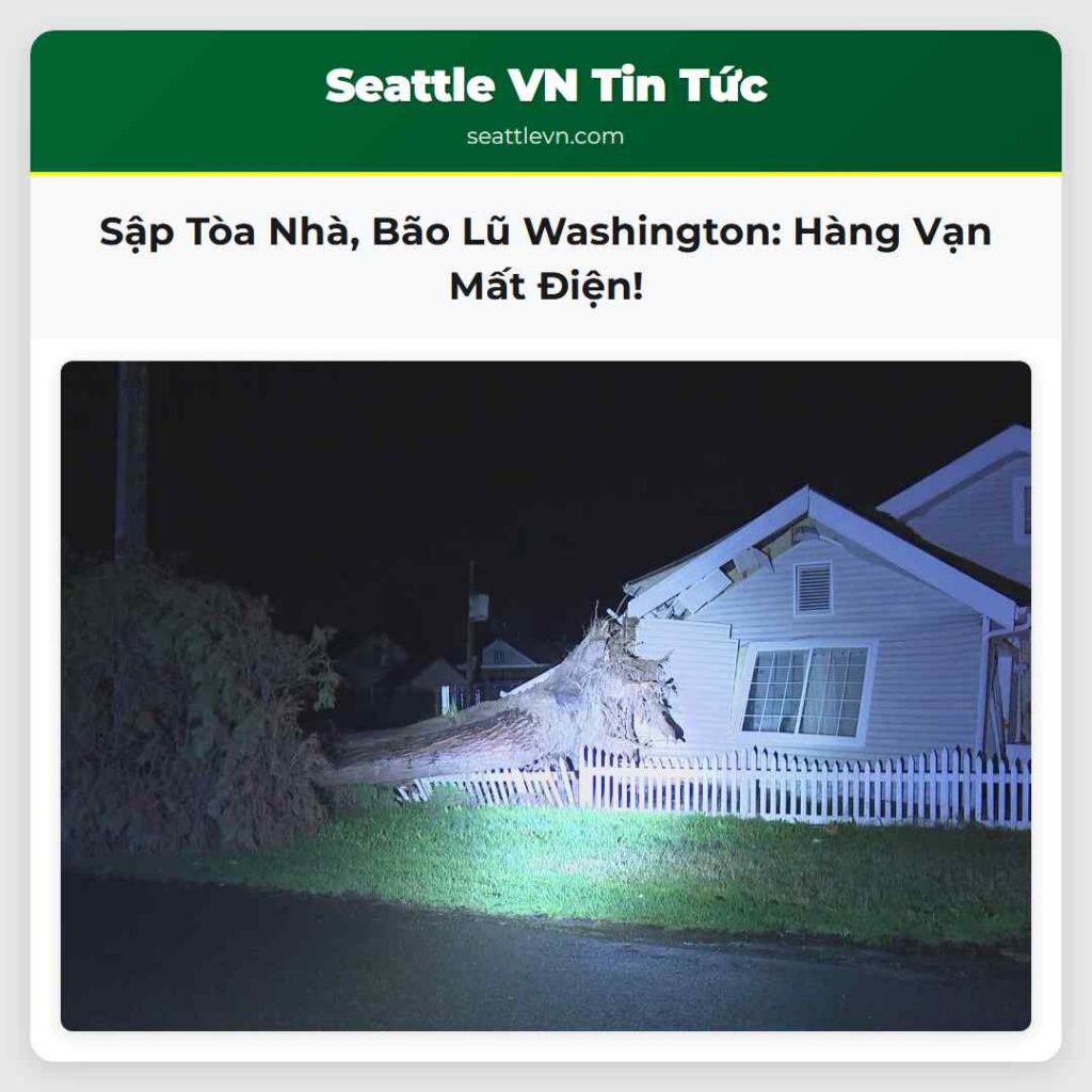 Sập Tòa Nhà, Bão Lũ Washington: Hàng Vạn Mất Điện!