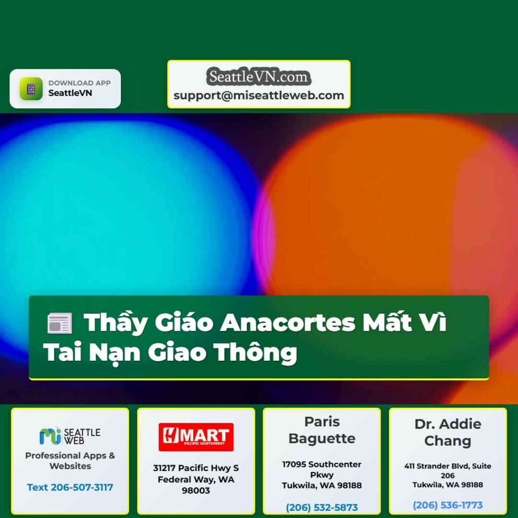 Thầy Giáo Anacortes Mất Vì Tai Nạn Giao Thông