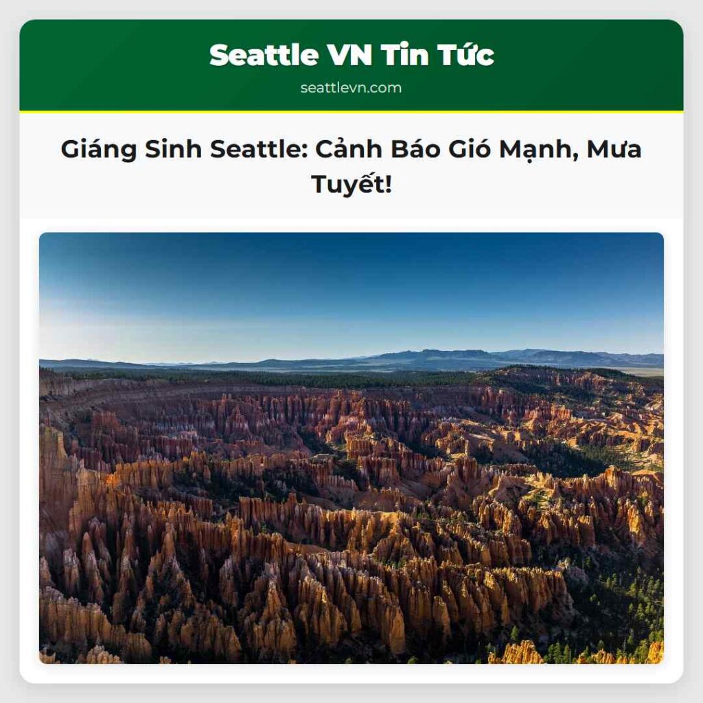 Giáng Sinh Seattle: Cảnh Báo Gió Mạnh, Mưa Tuyết!