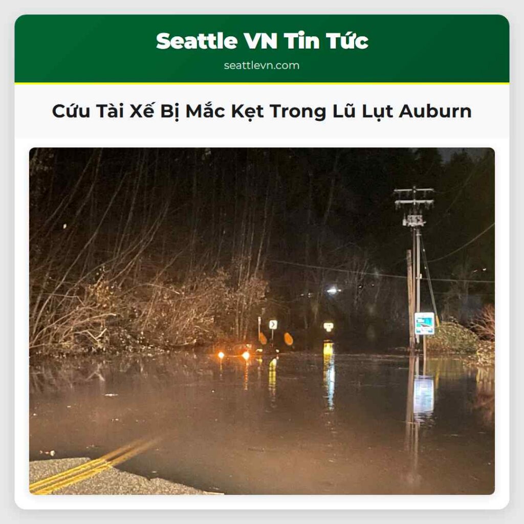 Cứu Tài Xế Bị Mắc Kẹt Trong Lũ Lụt Auburn
