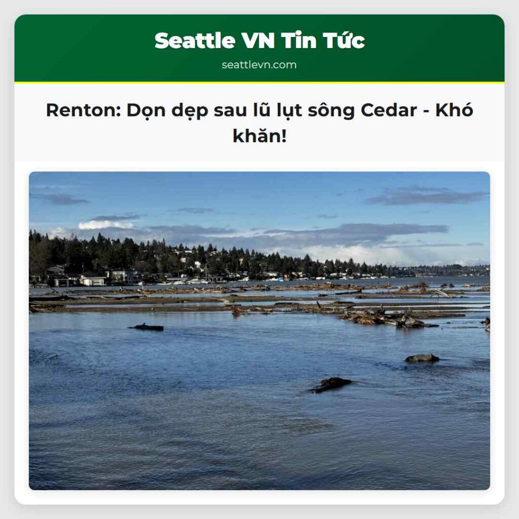 Renton: Dọn dẹp sau lũ lụt sông Cedar - Khó khăn!