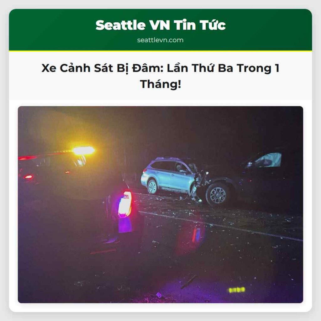 Xe Cảnh Sát Bị Đâm: Lần Thứ Ba Trong 1 Tháng!